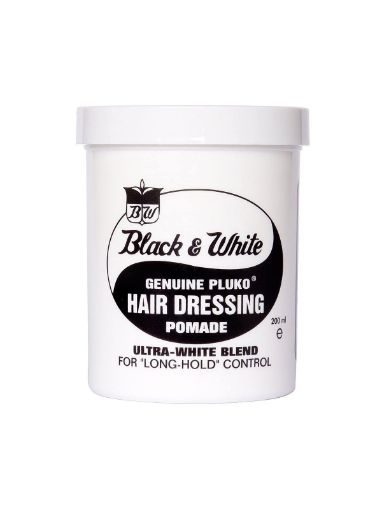 Picture of Black and White Original Pluko Hair Dressing Pomade || 200 ml