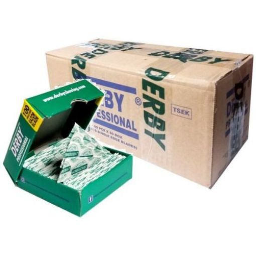 Picture of Derby Single Edge Razor Blades (50 Packs of 100 Blades ) || FULL BOX || 
