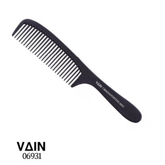 Picture of Vain Antistatic Carbon Fiber Comb For Hair Cutting || Black || L20.3 * W3.8 cm || 6931