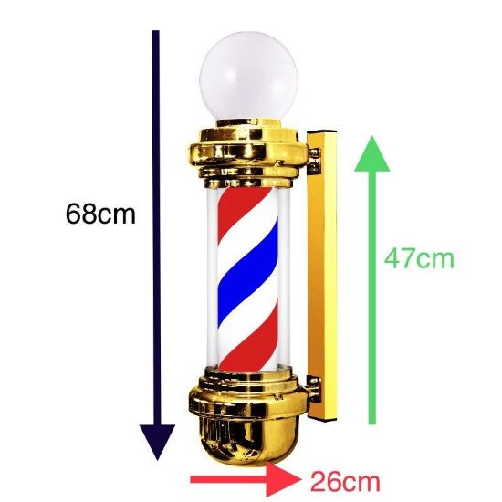 Picture of Barber Pole Red-White Blue Stripes Classic Vintage Design GOLD (72 cm)