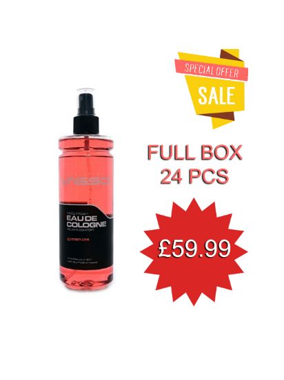 Picture of || BOX = 24 PCS || Vasso CRIMSON LOVE Cologne || 370 ml