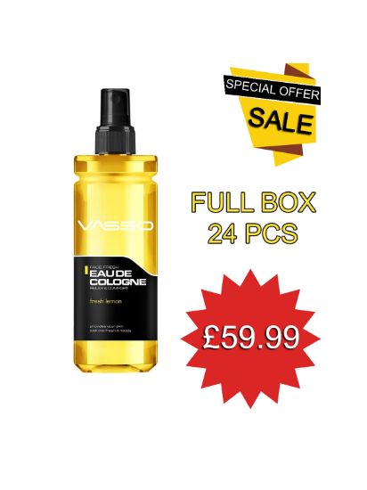 Picture of || BOX = 24 PCS || Vasso FRESH LEMON Cologne || 370 ml