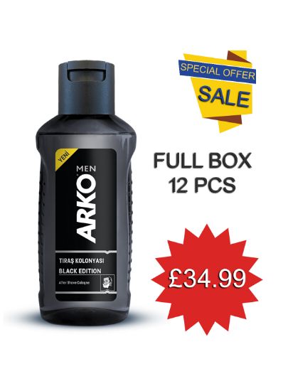 Picture of 12 PCS Arko Men Aftershave Cologne || Black Edition || 250 ml | BOX