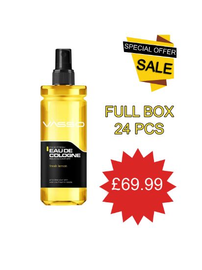 Picture of || BOX = 24 PCS || Vasso FRESH LEMON Cologne || 370 ml