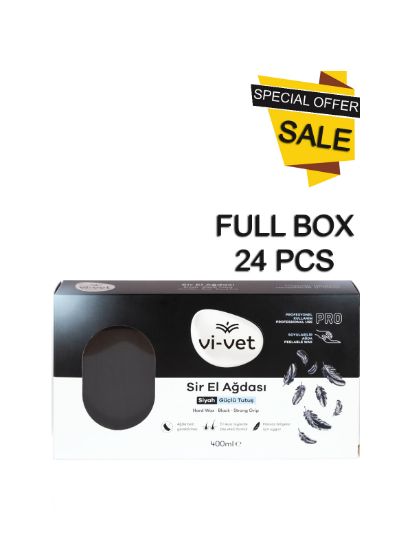 Picture of || BOX = 24 PCS || Vivet Hard Wax Black || 400 ml